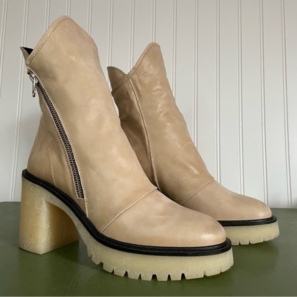 NWT Free People JACK ZIP Ankle Boots in Camel Leather *Spain* - Picture 2 of 16